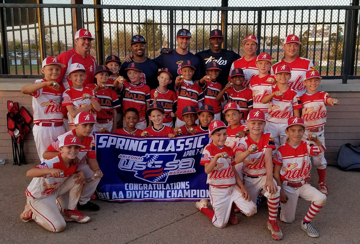 HalosBaseballAZ's tweet photo. Halos bringing home rings this weekend!! Halos 9u came up Big with the 9u championship!! 10u Halos lost a thriller in the 10u open ship to a really good Dirtbags team!! #HalosFamily https://t.co/uUYPrw6U98