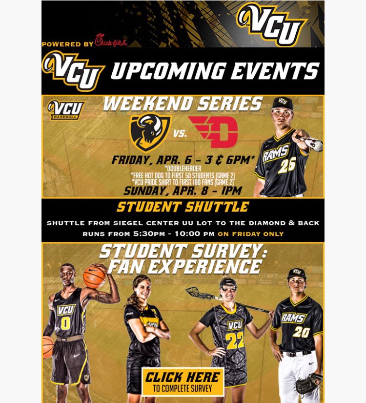 amanda723PR's tweet photo. While there are a lot of organizations and events to be a part of on VCU's  campus, many can get involved by attending VCU baseball games and other sporting events! #twitterscavangerhunt #MASC336 https://t.co/EJMqDMSO80