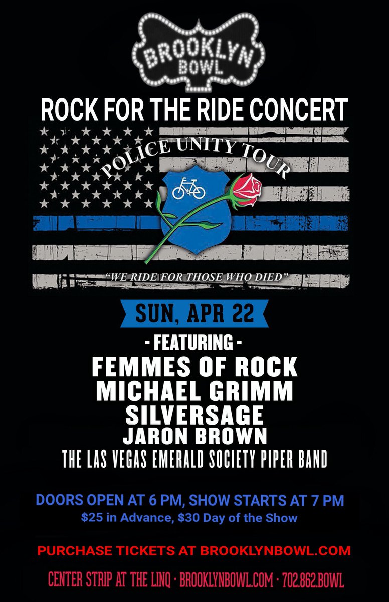 PUT_TeamVegas's tweet photo. Come to the Rock for the Ride concert at the Brooklyn Bowl on April 22! https://t.co/t2NEKDvw0C
