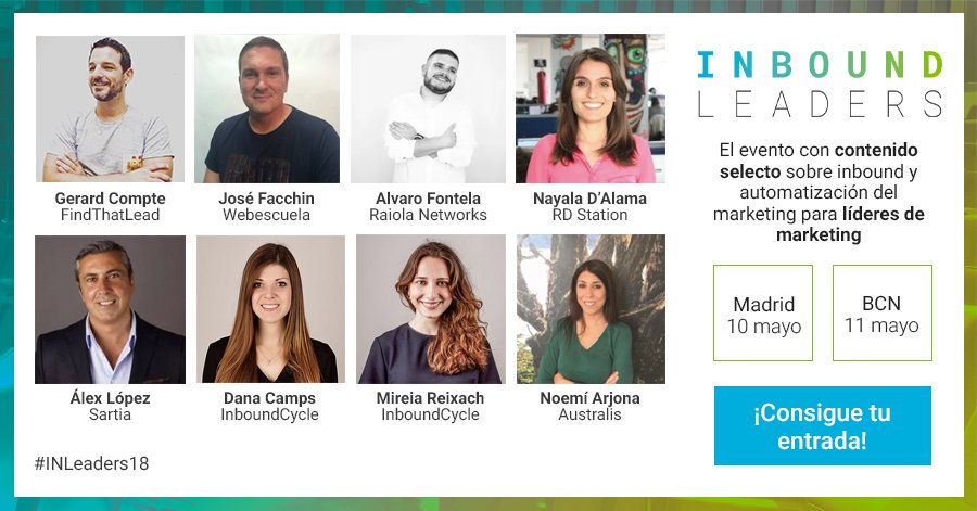 Has vist als ponents del #INLeaders18?
T'agraden els ponents de la conferència? L'11 de maig a Barcelona.
Entra al seu web, mira l'agenda i compra la teva entrada. 😜 <a href="/InboundLeaders/">Inbound Leaders</a>
buff.ly/2qj1NDp
