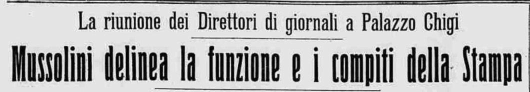 JohannesBuckler's tweet photo. #MdT 10/10/1928 - Palazzo Chigi. Riunione dei direttori dei giornali. Mussolini delinea la funzione e i compiti della stampa. https://t.co/pgb8HQdT6y