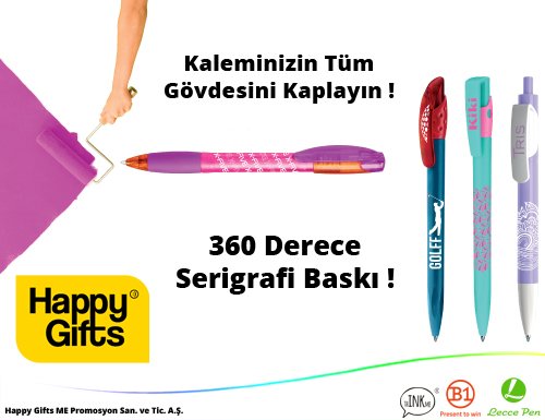 360 derece baskı tekniği ile markanız tüm kalemi kaplasın, bir gören tekrar baksın!