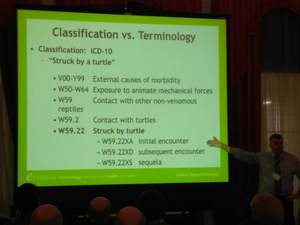 Matt_Cordell's tweet photo. Missed getting a snap of Dr Chaudhry's previous slide so but this one is almost as good #SnomedCT https://t.co/5a5EY5lwm4