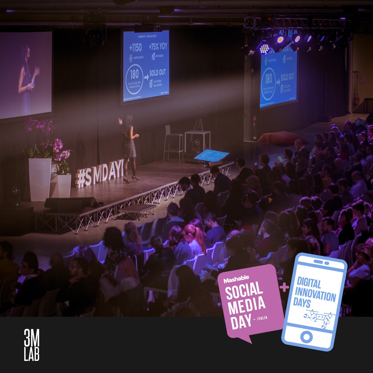 🚀 Dal 18 al 20 Ottobre 2018 torna il Mashable Social Media Day Italy, partecipa con noi all’evento con uno sconto riservato. Appuntamento internazionale con i professionisti del mondo digital! #3mlab #SMDAYIT + #DIDAYS 🏴👨‍💻 bit.ly/2GJeKNU