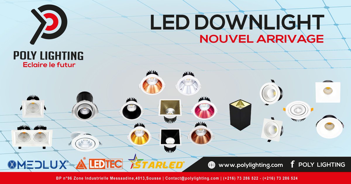 polylighting's tweet image. 👉LED DOWNLIGHT 
NOUVEL ARRIVAGE 
#polylighting #eclairage #ledtec #medlux #starled 
Vous êtes les bienvenues dans nos Showroom d’Akouda-Sousse et de l'aouina-Tunis 😊
☎️ 73 812 342
lnkd.in/gJT79d6  🤗