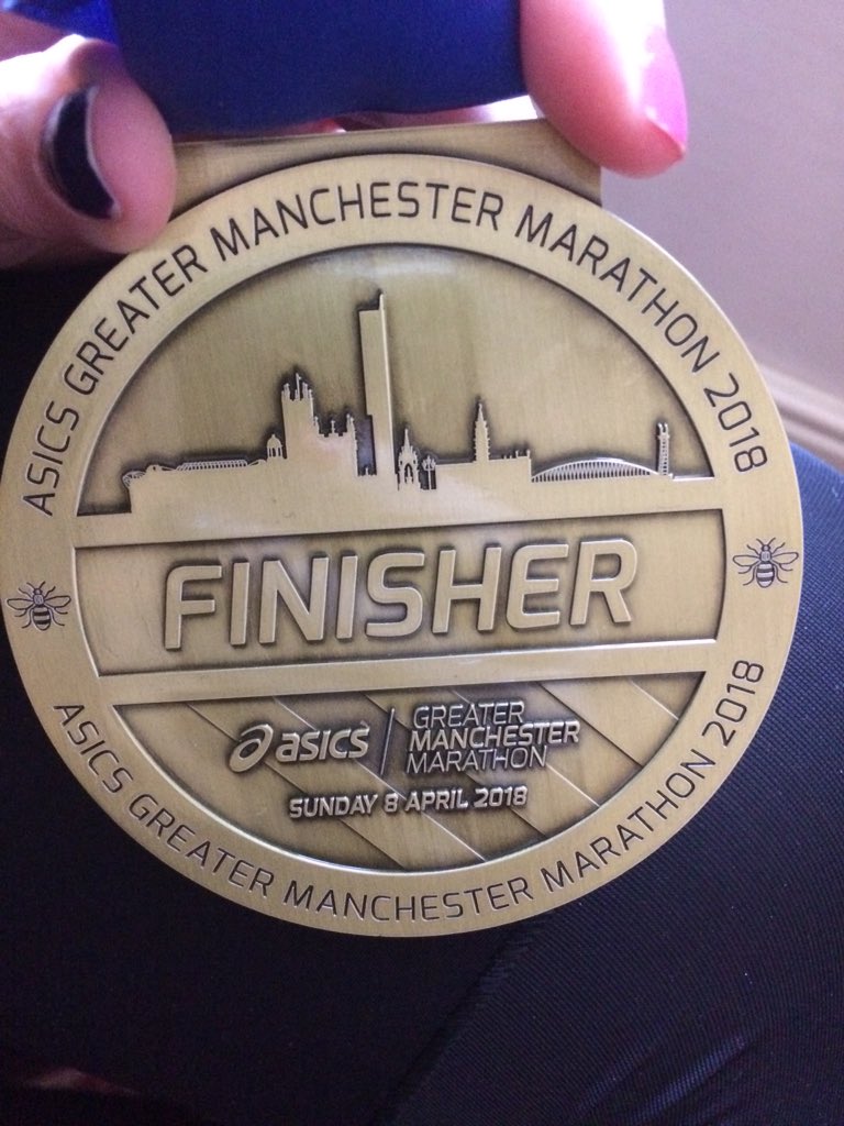 So incredibly chuffed with this one! A fabulous day yesterday running my first marathon in Manchester on my 17 week arm breakiversary. There was a time back then when I thought I wouldn’t make it here #medalmonday #runr #ukRunChat