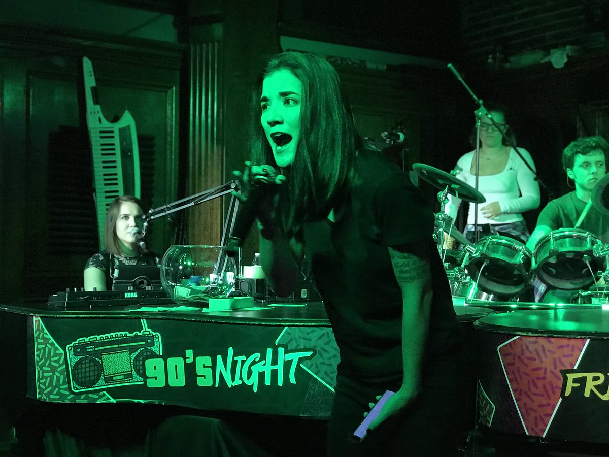DeejayKnight's tweet photo. At the @ElgatoGaming / @ASTROGaming party & @AnneMunition is out here snatching SOULS with the vocals!
#PAXEast2018 #KillinEmSoftly https://t.co/EYxD4irTTX