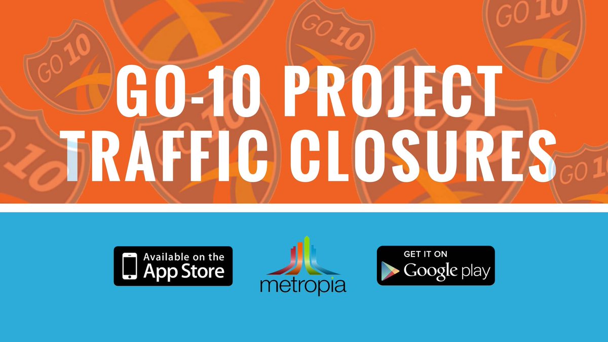 I-10 Drivers: Check out this week's closures. Don't forget to plan your travel around town ahead of time with Metropia. goo.gl/lYIw4S