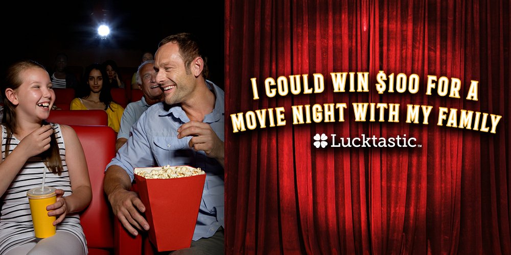 OK__Channel's tweet image. I could win $100 for a movie night with my Family lucktastic.com/twShareFunnel