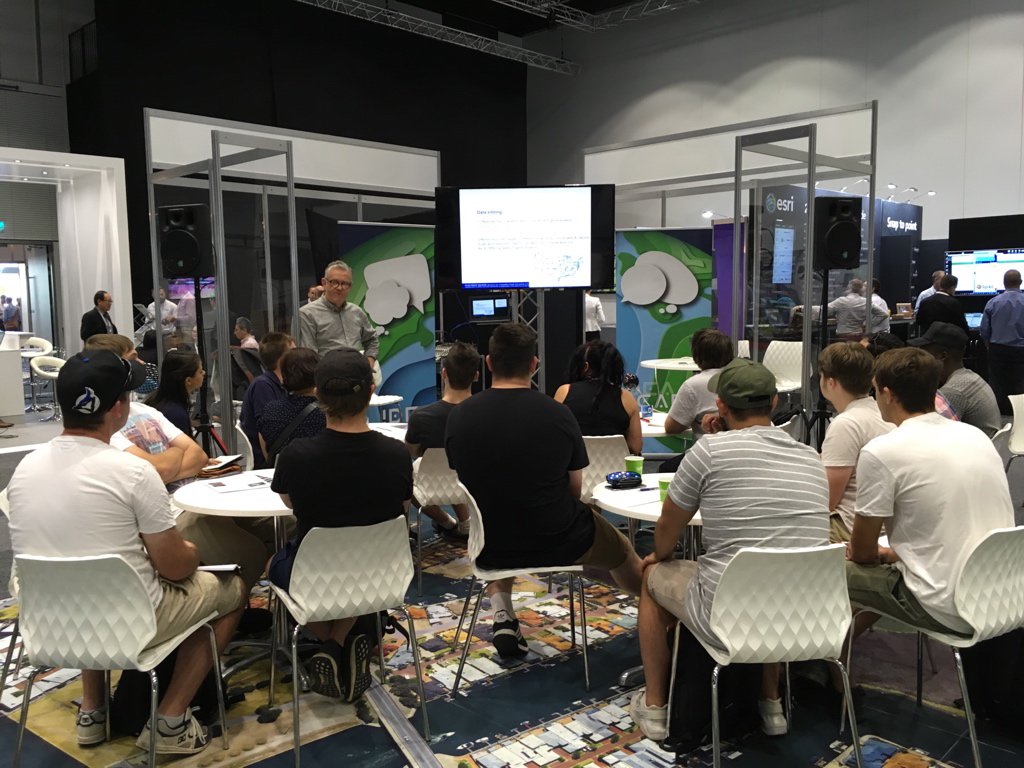 allisonhornery's tweet image. Very excited to have the Interaction Zone at #Locate18 up and running! #newspatial