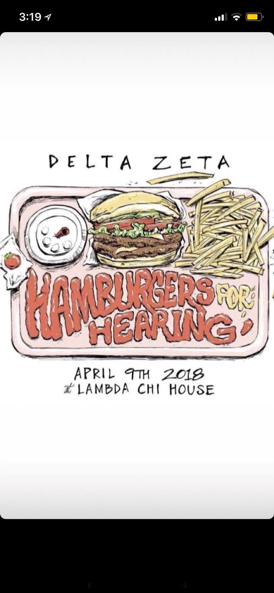 Come out to Hamburgers for Hearing tomorrow at Lambda Chi! $10 for hamburgers and a t-shirt, DM us for a ticket!