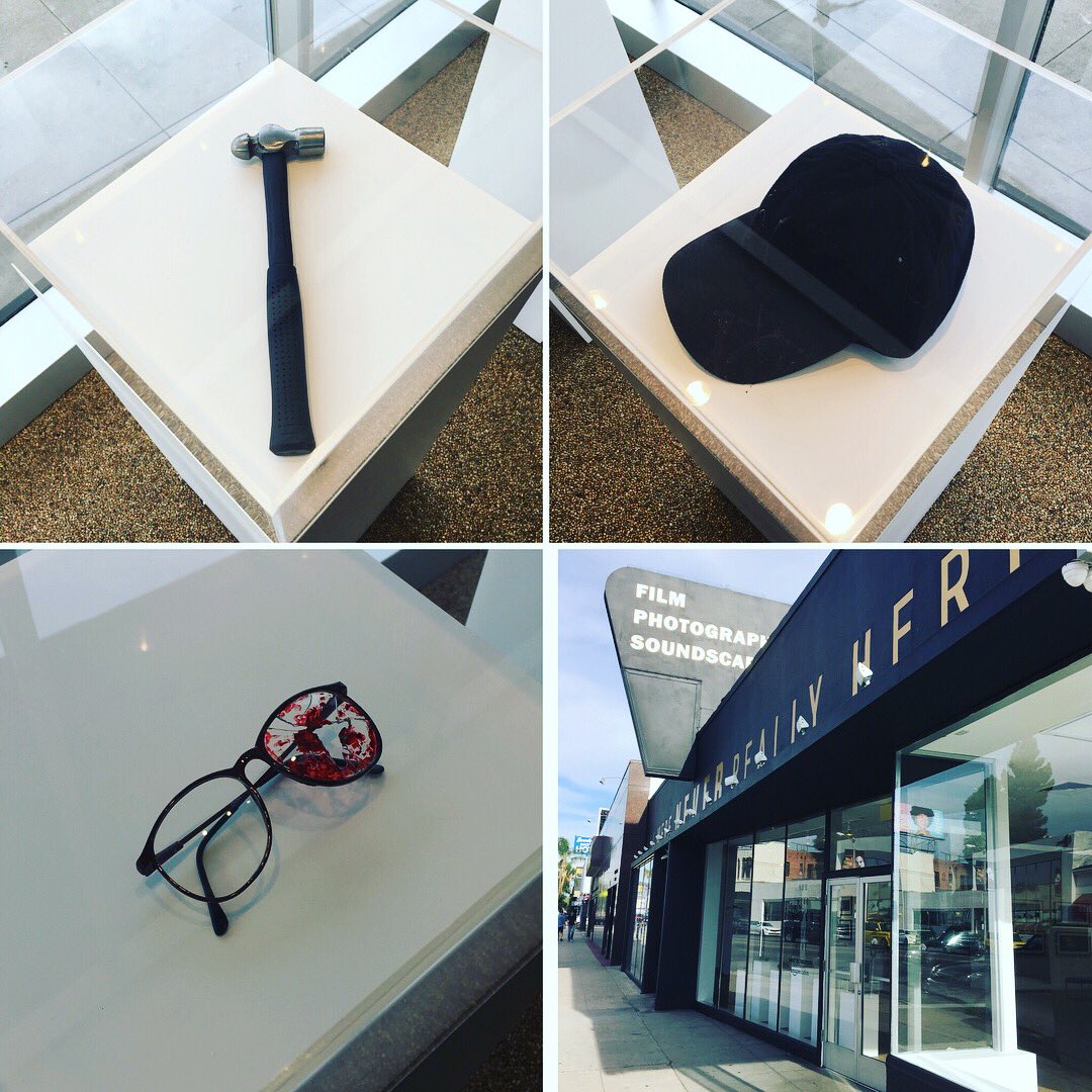 Saslow_Scott's tweet photo. The Taschen Gallery is doing a You Were Never Really Here exhibit, featuring framed photos and screenshots, props, and as you’ll see in the third pic, a photo booth. 😁 #youwereneverreallyhere #bringthehammer #taschengallery #artgallery #artshow #tributeshow #movieprops #taschen https://t.co/XdlQEvp4Pk