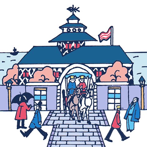 フリーマガジン 『東京思いやり手帖』TOKYO GOOD MUSEUM  挿絵 2017年 12月 ?
少し前のお仕事ですが、豊洲と築地についての特集号でイラスト描かせていただきました!
これは築地の歴史について挿絵です? 
