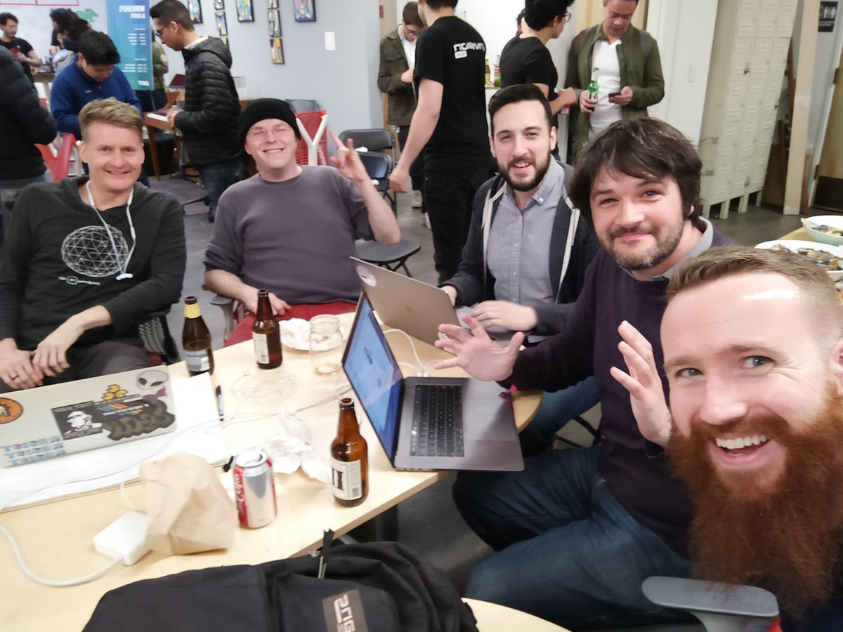 micahstubbs's tweet photo. @alexbosworth @Steve_Sarmiento @uldis @arrship team #lightpay 🤳 from the #c4yt hackathon this weekend in SF https://t.co/XA7m3hmTKN