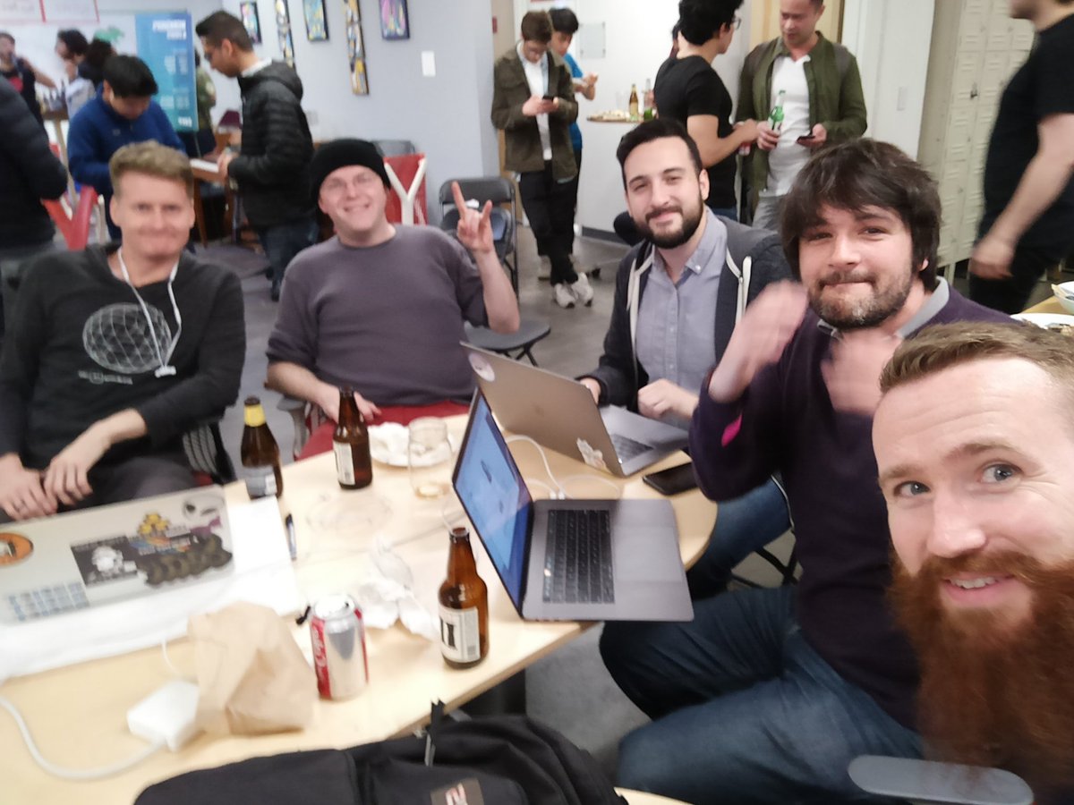 micahstubbs's tweet photo. @alexbosworth @Steve_Sarmiento @uldis @arrship team #lightpay 🤳 from the #c4yt hackathon this weekend in SF https://t.co/XA7m3hmTKN