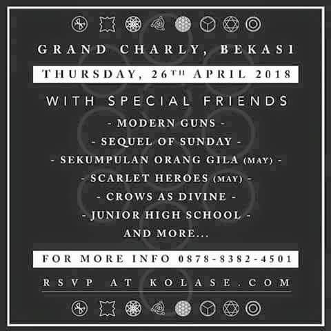 🐤 🐤 🐤 (@saveindie) on Twitter photo 26 April 2018 at Grand Charlie Bekasi. Launching 2nd Album @LGP_ID W/ <a href="/ModernGuns/">MODERN GUNS</a> <a href="/sequelofsunday/">Sequel Of Sunday</a> <a href="/wearesog/">Sekumpulan Orang Gila</a> 26 April 2018 at Grand Charlie Bekasi. Launching 2nd Album @LGP_ID W/ <a href="/ModernGuns/">MODERN GUNS</a> <a href="/sequelofsunday/">Sequel Of Sunday</a> <a href="/wearesog/">Sekumpulan Orang Gila</a>