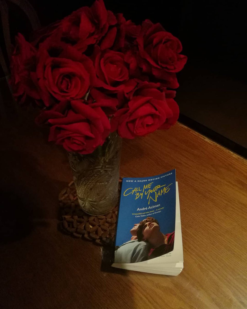 Mariaelshayeb's tweet photo. When you're so deeply in love with the book that you decide to do a photoshoot for it. @aaciman @RealChalamet https://t.co/cKp2VkZzbs
