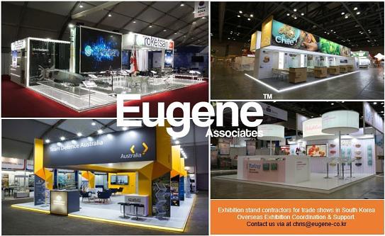 Exhibition stand contractors for trade shows in South Korea 
Contact us via at chris@eugene-co.kr Fairs / Events / Marketing Research / Exhibition stand design &amp; construction. T . +82(0) 2 3664 3786 F. +82(0) 2 6499 3787 .. eugene-co.kr