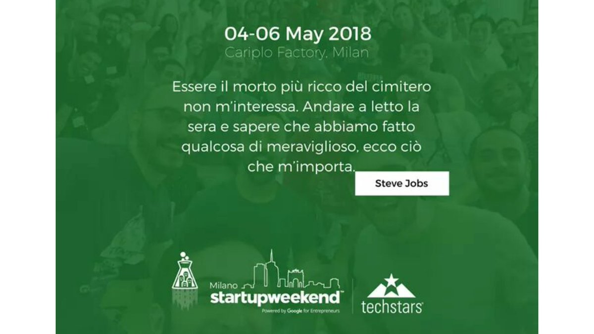SW_Milano's tweet photo. Che cosa era importante per #SteveJobs? Creare un prodotto capace di impattare positivamente sulla vita di persone
Qual è la motivazione dietro alla tua #startup o #business?
#MondayMotivation #citazioni https://t.co/lSXIM36Bku