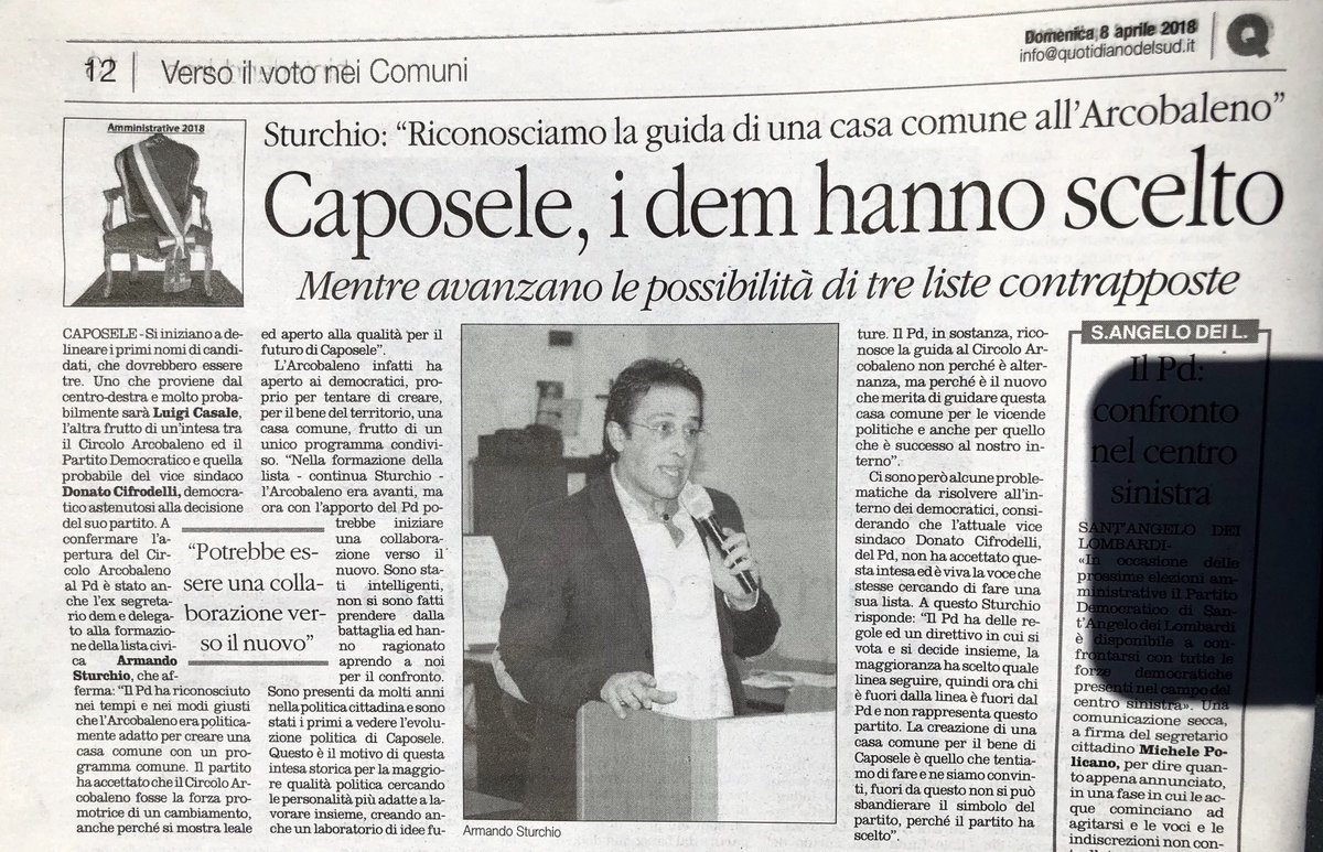 docSturchio's tweet photo. I vecchi contenitori non esistono, se non nella mente di chi teme ogni forma di progresso e di cambiamento. Ci vuole coraggio e la determinazione di una nuova classe dirigente per spiegare le buone ragioni che daranno vantaggio e un clima distensivo alla comunità. #Caposele2018 https://t.co/e1wiFsZ9xA