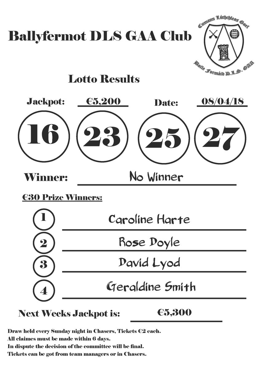 lotto result april 16 2018