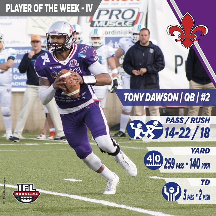 IFL_Magazine's tweet photo. C'eravamo lasciati indietro l'infografica del POW di Week 4! Eccola a voi e complimenti a #Dawson per le splendide statistiche della scorsa settimana. Guelfi Firenze https://t.co/OlYNPnjj2Y