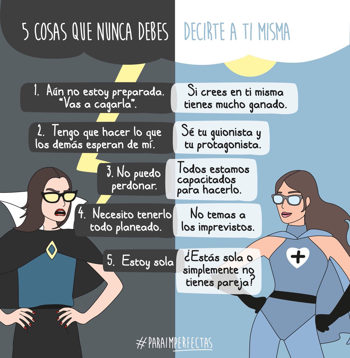 ParaImPerfectas's tweet photo. Puedes mejorar un mal día si cuidas de lo que te dices a ti misma. #DejarDeAmargarse #ParaImperfectas https://t.co/FIJobcVcht