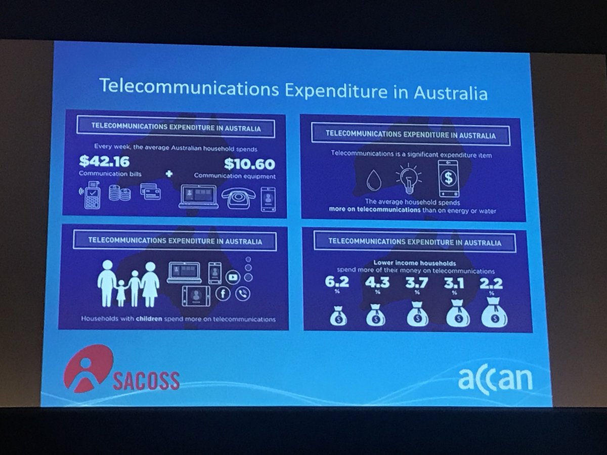 CloudsceneMedia's tweet image. .@ACCAN_AU CEO, Teresa Corbin, said Australian households now spend more on telecommunications, than energy or water #CommsDay #telco #tech @Commsday @ACCAN_CEO