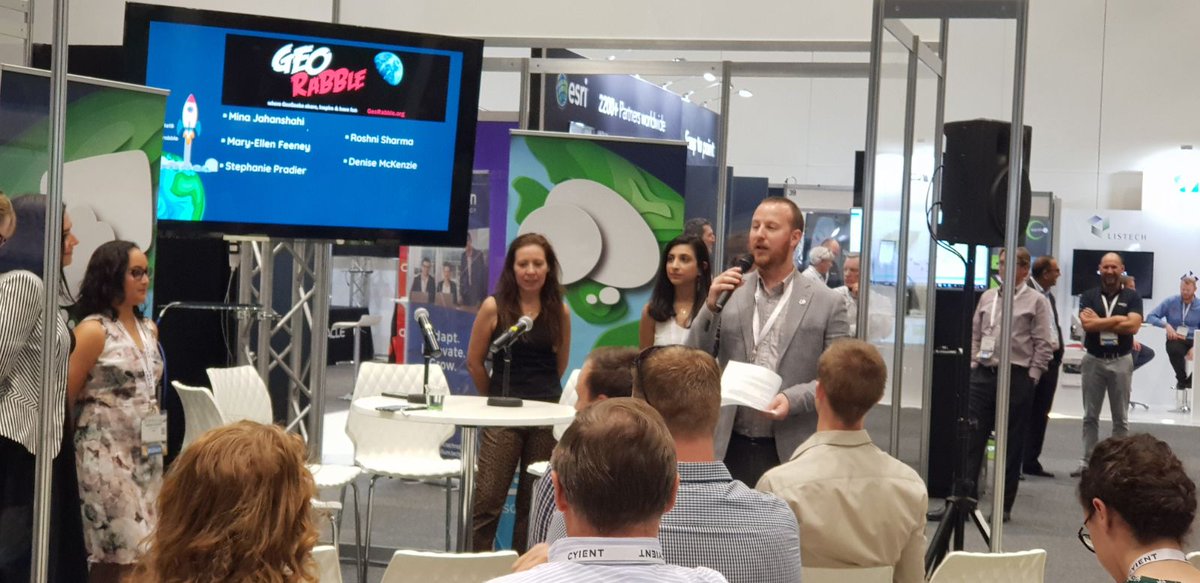 SSSI_SA's tweet image. An informal meet up about celebrating everyday challenges and triumps of working in the industry! #GeoRabble live at #Locate18 #LocateInAdelaide #GeospatialConference #AdelaideConventionCenter