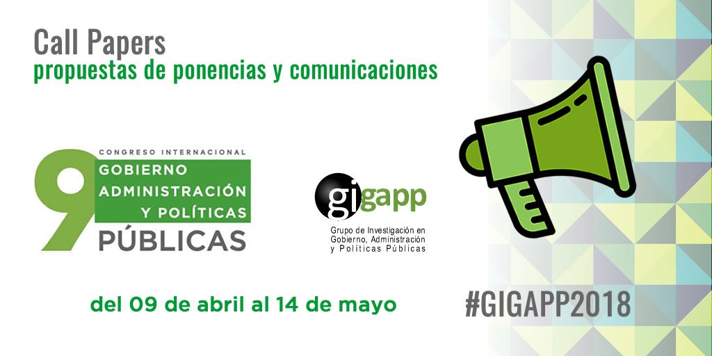 GIGAPP's tweet photo. ABIERTO [CALL PAPERS] Congreso Internacional #GIGAPP2018 #Gobernandoelfuturo Gestión y políticas públicas para el desarrollo sostenible (del 09 abril al 14 mayo) https://t.co/7MwxdKwpqr https://t.co/LkSh9S1pRg