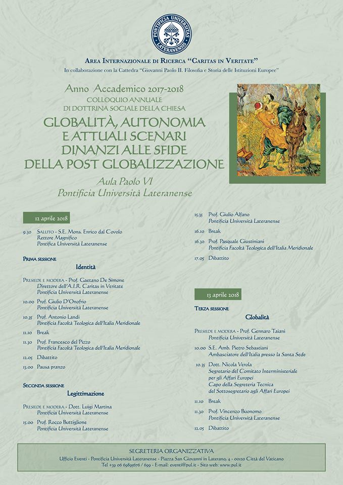 fedeescienza (@fedeescienza) on Twitter photo Giovedì e Venerdì presso <a href="/unilateranense/">Pontificia Università Lateranense</a> Colloquio Annuale di Dottrina Sociale della Chiesa "Globalità, autonomia e attuali scenari dinanzi alle sfide della post globalizzazione" pul.it/event/globalit… … Giovedì e Venerdì presso <a href="/unilateranense/">Pontificia Università Lateranense</a> Colloquio Annuale di Dottrina Sociale della Chiesa "Globalità, autonomia e attuali scenari dinanzi alle sfide della post globalizzazione" pul.it/event/globalit… …
