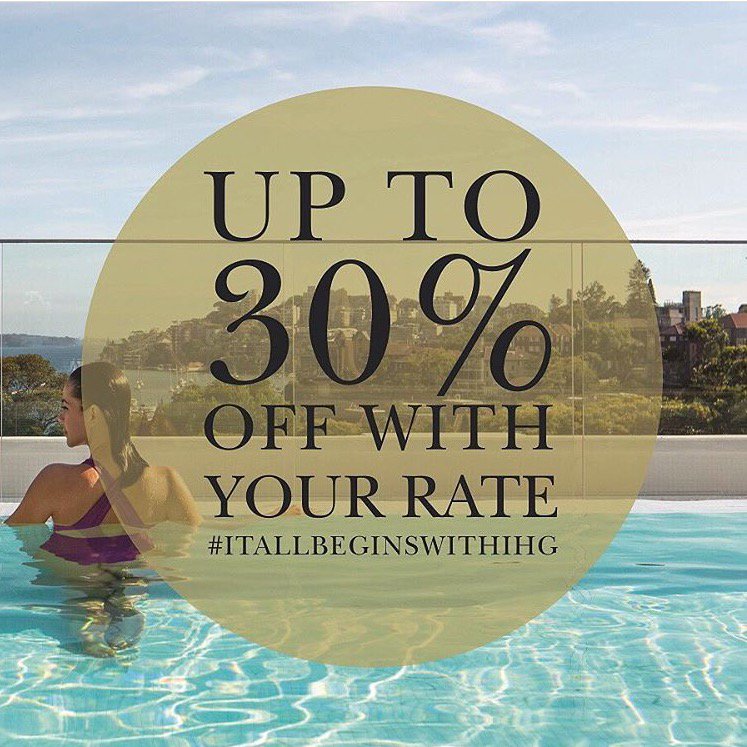 InterConSydDB's tweet photo. Only one day left to take advantage of our fabulous Your Rate offer! Save up to 20% on Advance Purchase and an extra 10% on Your Rate! Valid for stays between 15th March - 20th September 2018. On sale until April 10 2018. #InterContinentalLife #InterContinentalDoubleBay #yourrate https://t.co/DfVAevYqA7