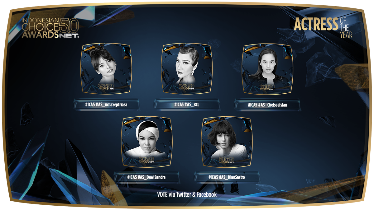 mdtvindonesia's tweet photo. Vote aktris yang jadi pilihan kalian dari 5 nomine ini dengan format :
#ICA5 (spasi) #AS_nomine (spasi) @netmediatama https://t.co/9EeeSzAyHH