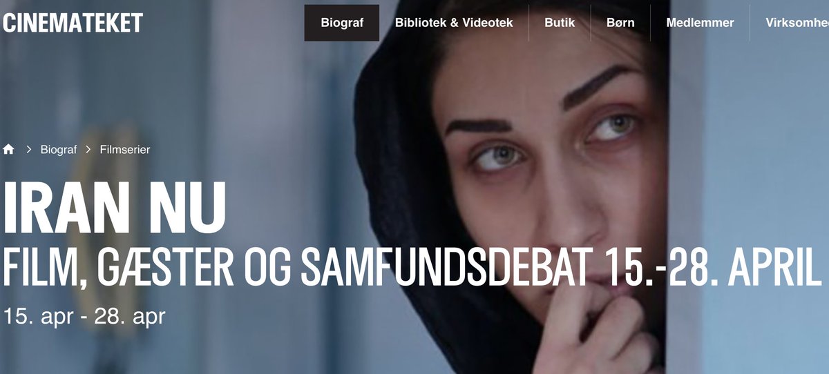 rasmuselling's tweet photo. Så er der snart overdådig kavalkade af iranske #film, foredrag om #Iran, #persisk mad og meget mere i @cinemateketDK i samarbejde med @uni_copenhagen! Se hele programmet her: https://t.co/zY60pk1mLT Vi starter på søndag med filmen 'Israfil' af prisvindende Ida Panahandeh! https://t.co/7BwcVVC2kr