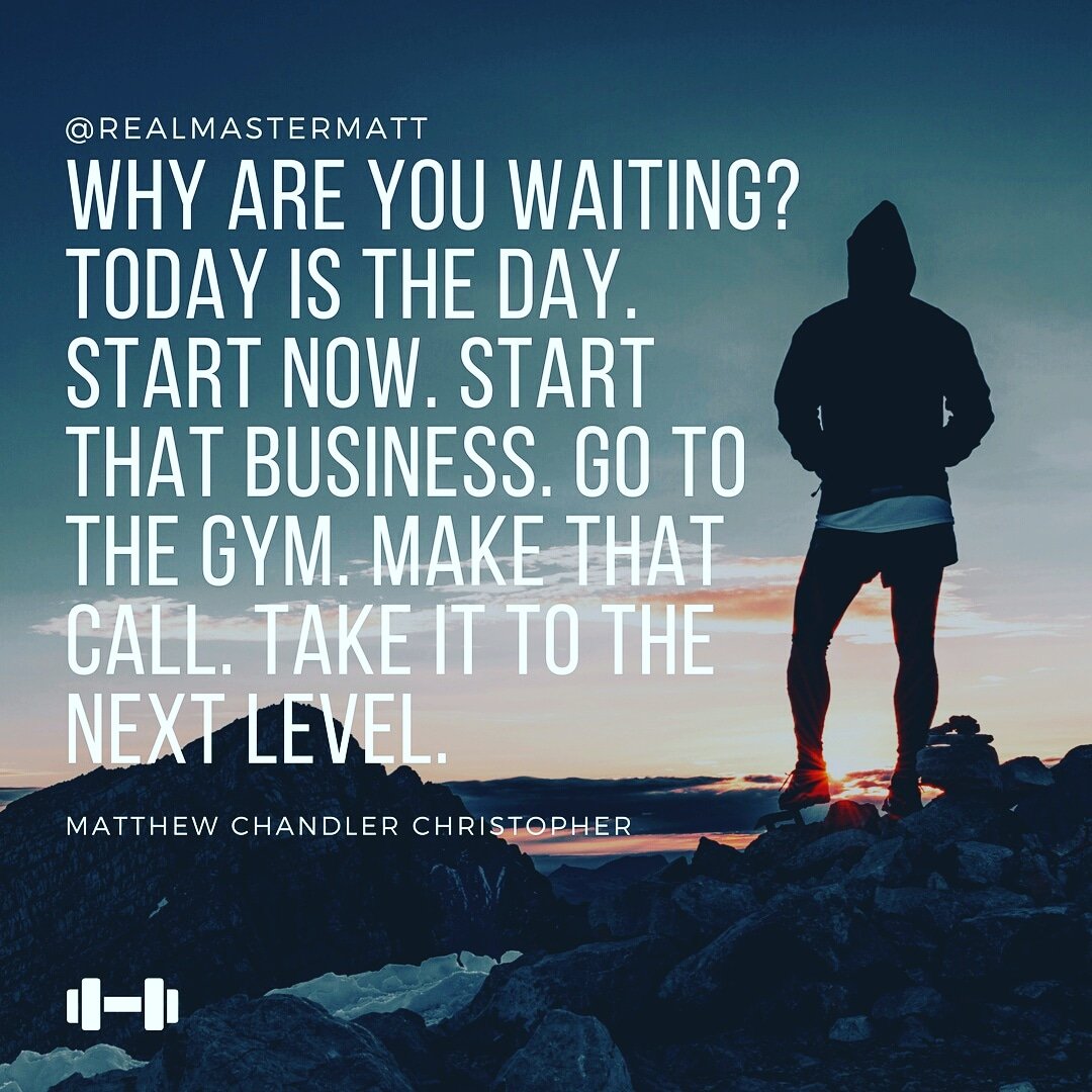 wildmattzz's tweet photo. Why are you waiting? Today is the day. Start now. Start that business. Go to the gym. Make that call. Take it to the next level.
- Master Matt
πΎπ£π―π₯π
#fit #Inspiration #Motivation #Quote #mastermatt #WildFire #SouthAfrica #workersday #freedomday #entrepreneur #fitfam https://t.co/8wdbsd59R9