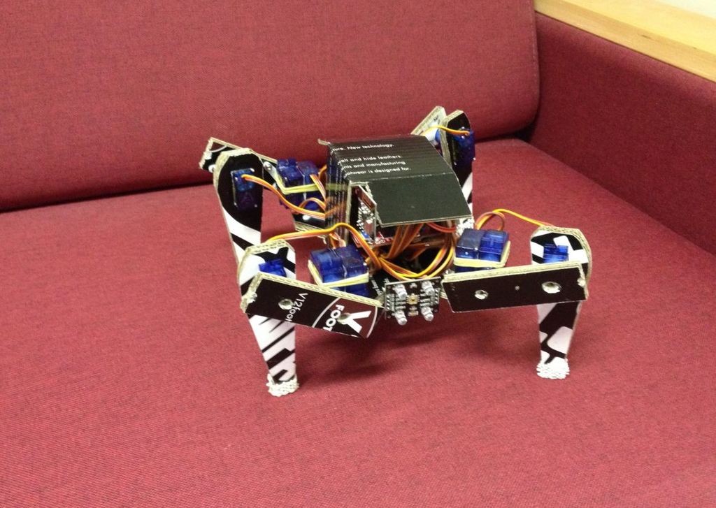 OpenElectronics's tweet photo. #Diy an #Arduino-Powered #Cardboard Spider
https://t.co/cm6bJSROzy
#9gMicroServo #ArduinoNano #Instructables #OpenSource #OpenSourceHardware #OpenSourceSoftware #QuadrupedRobot #RadioTransceiver #Robot #RoboticSpider https://t.co/ZkkuevBYei