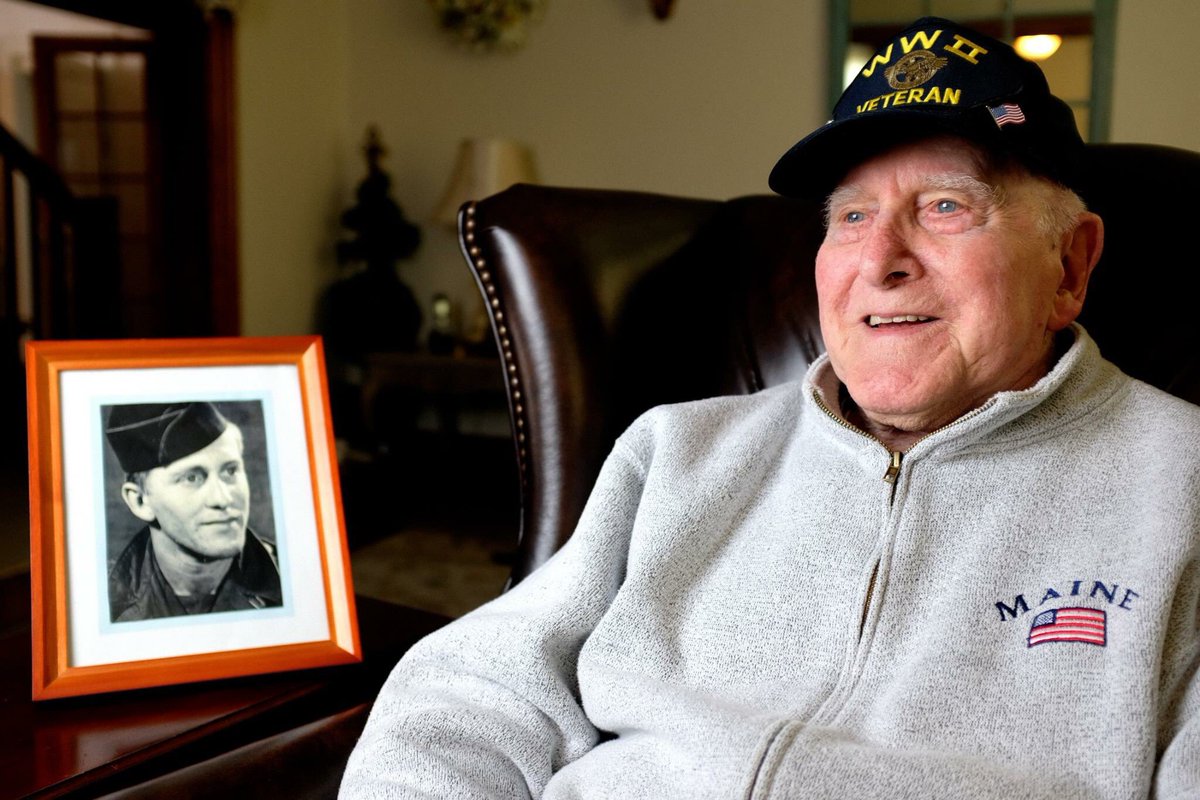 SoldiersWhisper's tweet photo. “Unexpected meeting with a veteran who landed 10 min from my town in July 1944. Karl E.Frank (94), 60th Engineer Combat Battalion, 35th Infantry Division. What an honor to have met you sir !.”- Florent Plana Facebook Workd War II  Veteran’s Memories #WWII #History https://t.co/ARGWWn7o1m