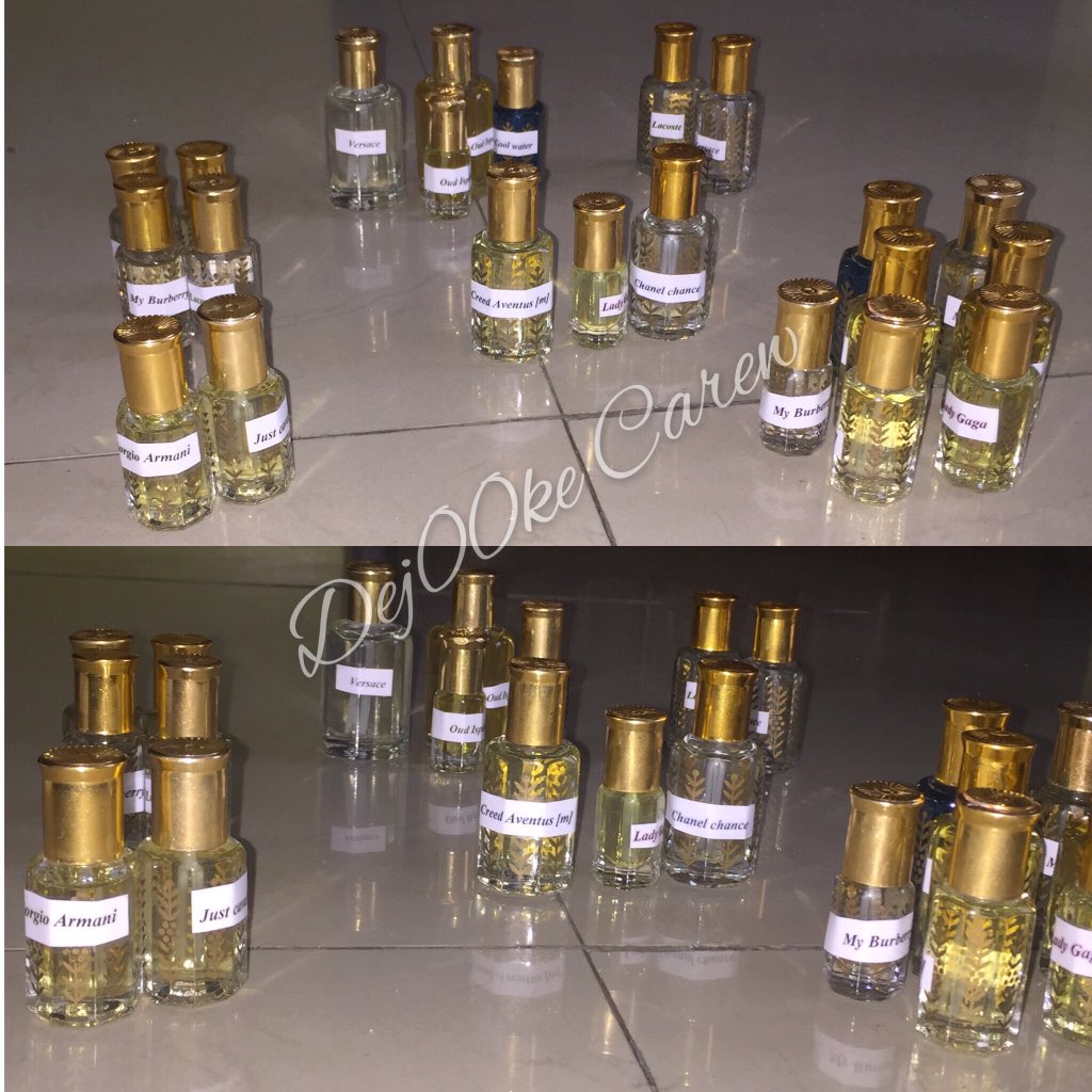 Ayokacarew's tweet photo. Hello,
I’m Dejoke, I have pure &amp; amazing designer perfume oils for sale.
3ML - N1000
6ML - N2000
12ML - 3500
24ML (+ free 6ML giveaway) - N7000
Delivery within Lagos is N1000.
DM or Call; 07084486445

Please RT, Buy and Refer.
Thank you 🙏🏻 https://t.co/2g2eLOVBHg