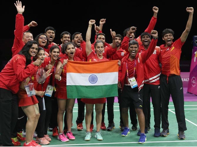 RaxSharma's tweet photo. Splendid victory! Some achievement #CommonwealthGames2018 #CommonwealthGames https://t.co/HXqkDIZjVI