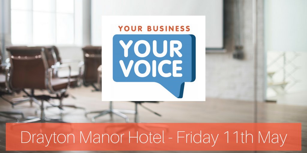 TLBusinessShow's tweet photo. FREE EVENT - grab the opportunity to find out what support is available and for you to speak directly to those that represent your business interests at this year's "Your Business Your Voice" @Draytonmanor Hotel, Tamworth, Fri 11th May - https://t.co/pNqGnSFeWe https://t.co/JfJWx5BFyA