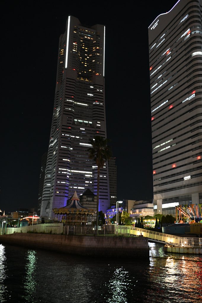 海から見た横浜夜景 海から見た横浜夜景