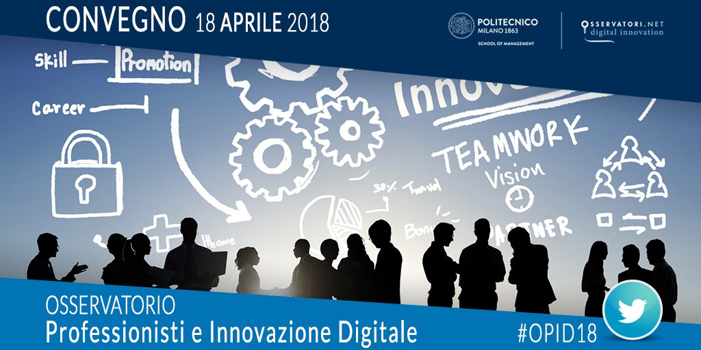 Professionisti, un futuro in costruzione! Partecipa al Convegno di presentazione dei risultati della Ricerca dell'Osservatorio #Professionisti e Innovazione Digitale, le iscrizioni sono aperte goo.gl/4Fj2wc  #OPID18