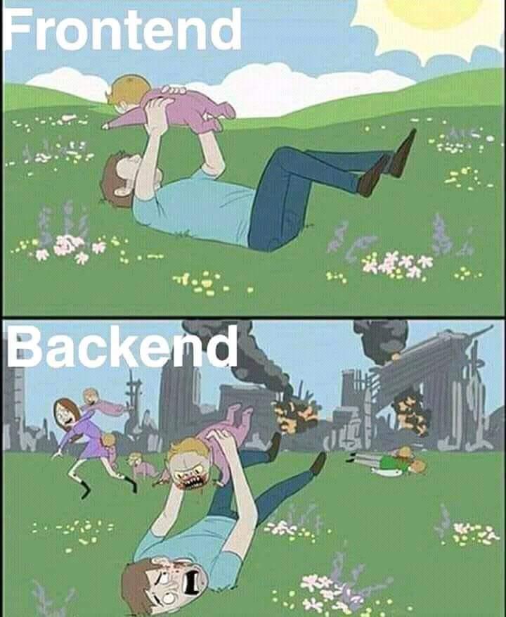 davidpolanski8's tweet image. This made me laugh way more than it should have 😄
#BackEnd #FrontEnd #developershumor