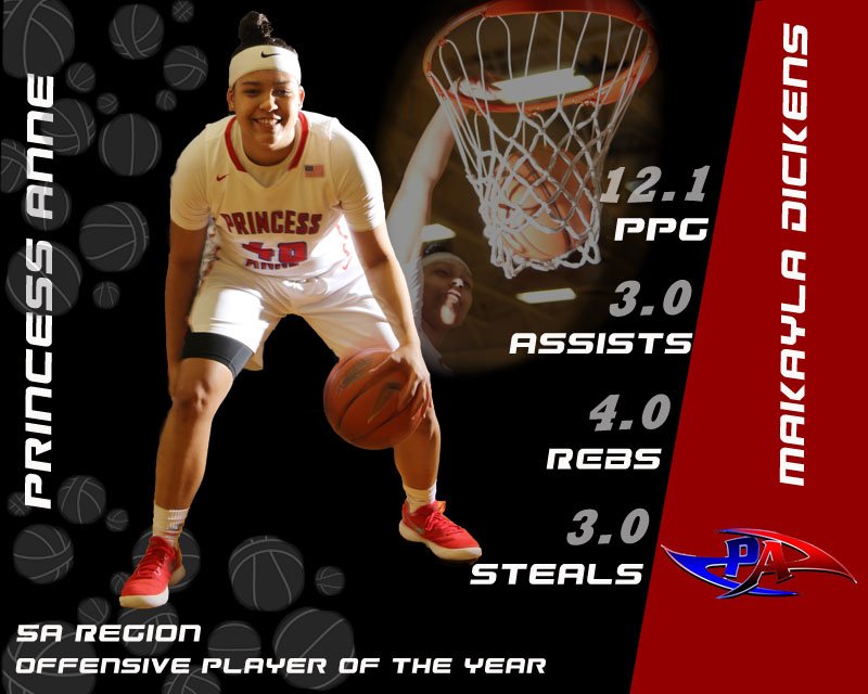 recruit757bball's tweet photo. Princess Anne sr Makayla Dickens is this year's All-757 Girls Player of the Year!  Here why Dickens is a model of efficiency and versatility according to our girls reporter Ed Hoggard, along with the rest of this year's girls teams https://t.co/rZTqe1MHIB https://t.co/qeyGM0Ovcj