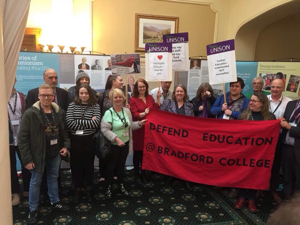 UCUBradfordColl's tweet photo. #Hull #Harrogate #ballot #VoteYes for action #Bradford @UCU @UCUYorks_Humber  @Unison @NEU @SallyKincaid  @TUCYorksHumber  Support and protect all jobs in Further Education Colleges #TradeUnion #Issue #LoveFE https://t.co/vMUD4y9vAv