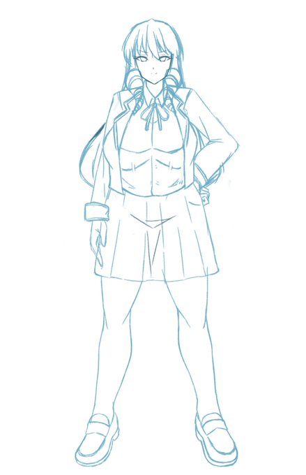 最近、上げてなかったので、作ろうかなと思っているCG集のヒロインのラフ上げます 