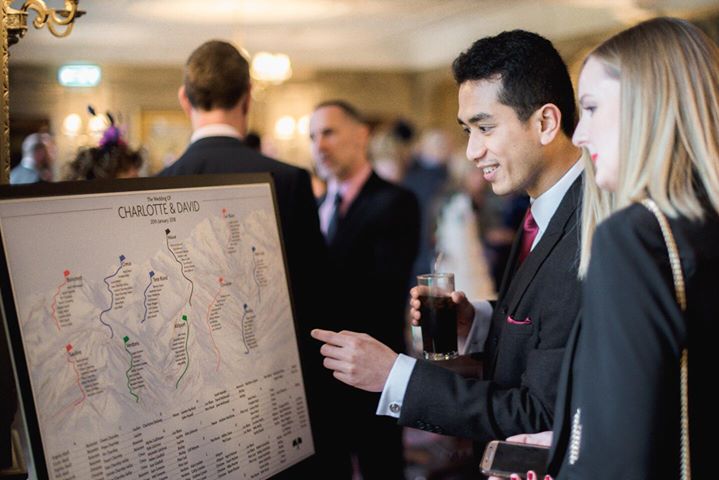 Beautiful photos from a very happy client. Our #ski #wedding #tableplan was well received by guests and adds a nice finishing touch to the table decor.  Fabulous venue to getting in too! #design #weddings #seatingplans