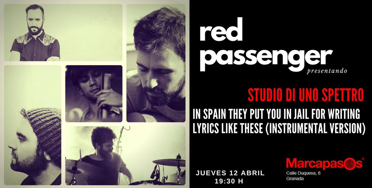 Marcapasos_GR's tweet photo. RED PASSENGER estrenan dos discos simultáneamente en @Marcapasos_GR este jueves 12 de abril a las 19:30 h.;interpretarán algunos temas y firmarán ejemplares.
#RedPassenger #PresentaciónDisco #NuevoDisco #SesiónMarcapasos #DiscosMarcapasos #Duquesa6 #Granada #Vinilo #Vinilos #CD https://t.co/fIKdolUmJZ