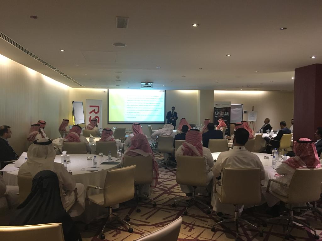 RSAEMEA's tweet photo. Taking place this morning in Riyadh, our compliance framework in KSA workshop discussing #SAMA and #GDPR. Hosted with our partner Versos https://t.co/J6C1uk6EjY