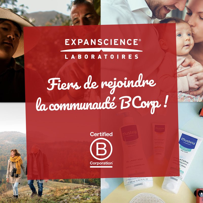 Expanscience : 1er laboratoire pharmaceutique et dermo-cosmétique français à être certifié #BCorp #Fierté #BtheChange <a href="/BCorp_Fr/">B Corp France</a>